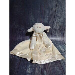Bearington Baby Lamb Snuggler Lovey Cream Plush Satin 14" Security Blanket NWT